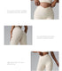 Feature images showing cream leggings with tummy control waistband and body-sculpting design benefits