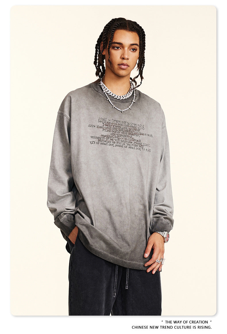 Minimalist Poetry Cotton Long Sleeve Tee