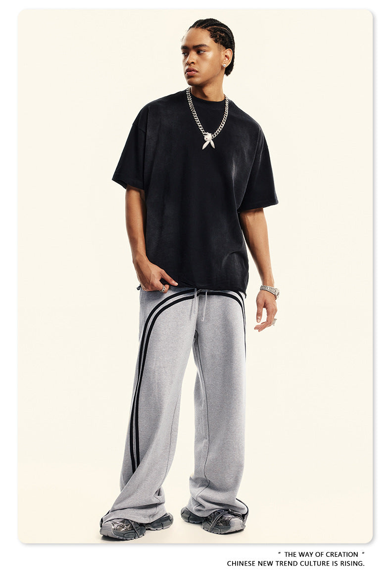 Men's Side-Stripe Track Pants | Premium Loose-Fit Series