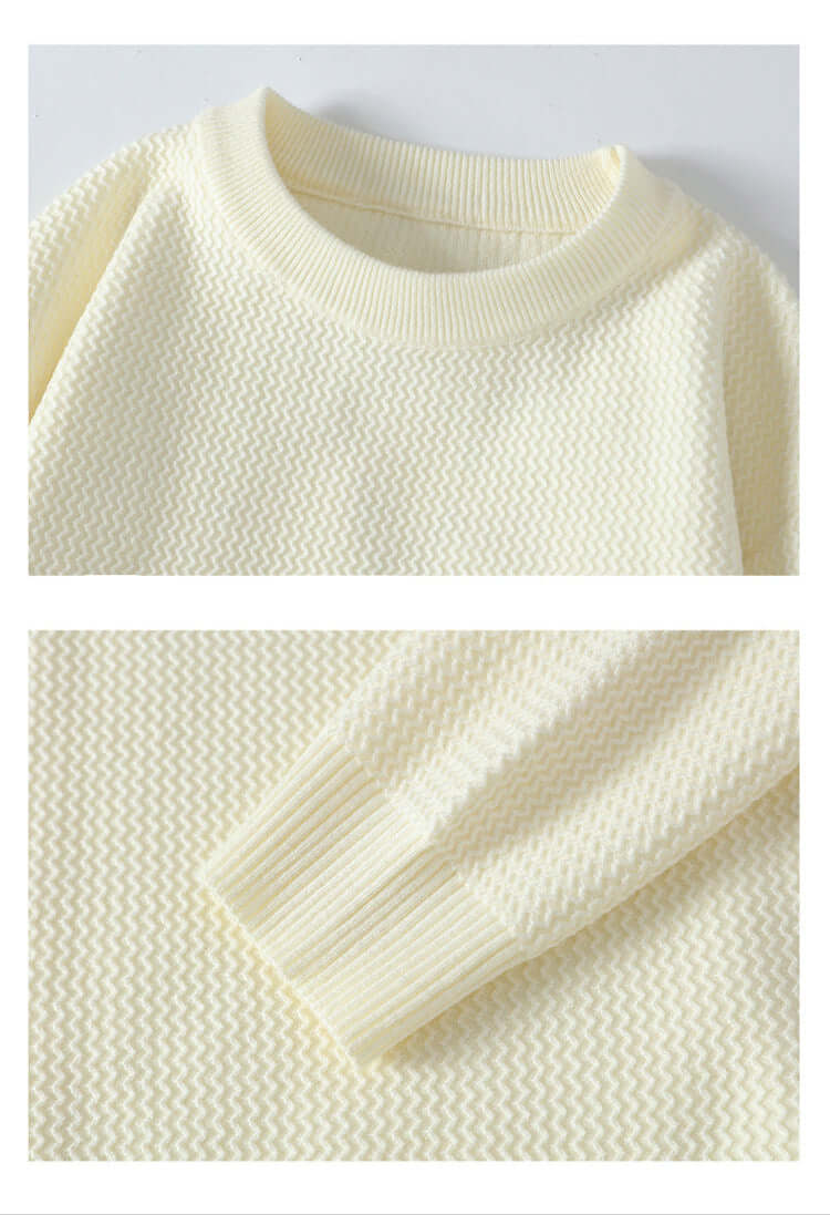 Cream sweater neckline detail