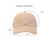 Product dimensions diagram showing beige baseball cap measurements: 16cm height, 18cm width, 7.2cm brim