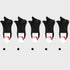 Black antibacterial ankle socks with brand label and quality certification tags, retail presentation