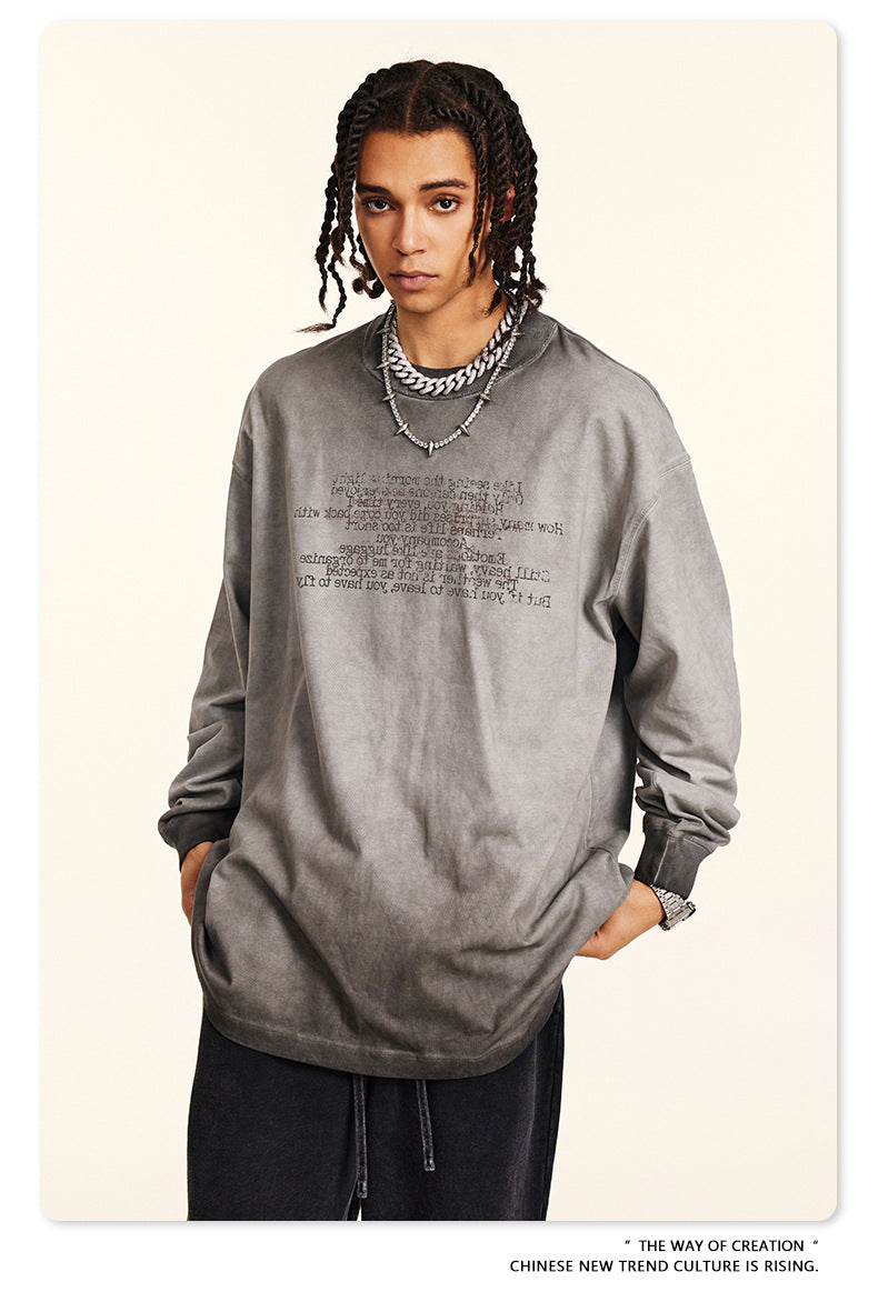 Minimalist Poetry Cotton Long Sleeve Tee