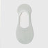 Gray no-show sock liner with mesh ventilation design, shown flat on white background