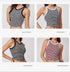 Product color options showing striped crop tops in four colorways: black/white, blue/white, cocoa/black and wine red/white against white background