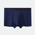 Dark navy blue men's boxer briefs with centered pouch, rich color, and black waistband