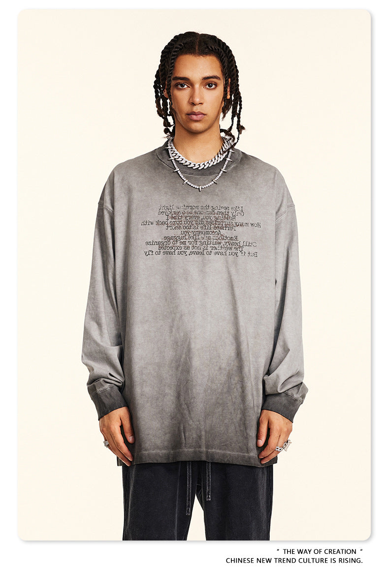 Minimalist Poetry Cotton Long Sleeve Tee