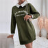 Nandor California West Coast sweatshirt dress with contrast collar