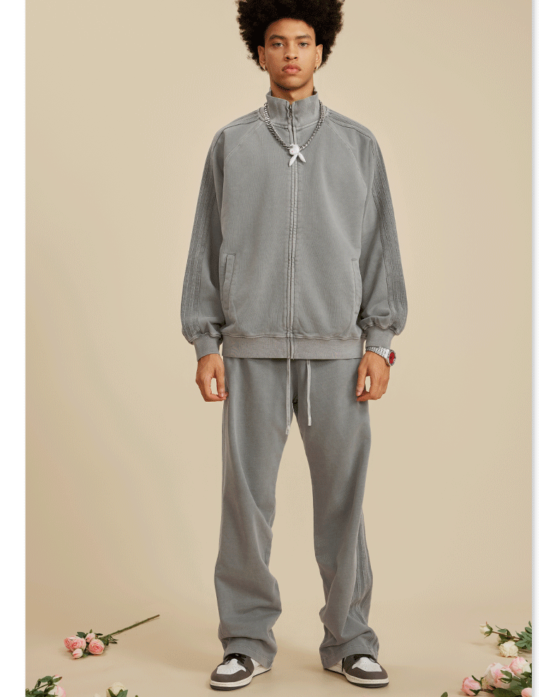 Men's Vintage Wash Track Pants | Relaxed Straight-Leg Athletic Pants
