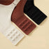Three color options of seamless back hook closures for an adjustable, pressure-free fit.