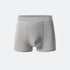 Light gray men's boxer briefs with matching waistband, showcasing minimalist design and premium cotton blend