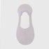 Lavender no-show sock liner with ribbed texture, photographed against white background