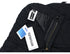 Detail of black cargo pants waistband showing zipper closure, size tag, and BEFEELESS brand label on white background
