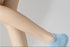 Close-up of light blue ankle sock texture showing breathable knit pattern and comfort features