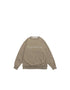 Flat-lay of the beige "NoProblem" sweatshirt, featuring ribbed cuffs and hem for added comfort