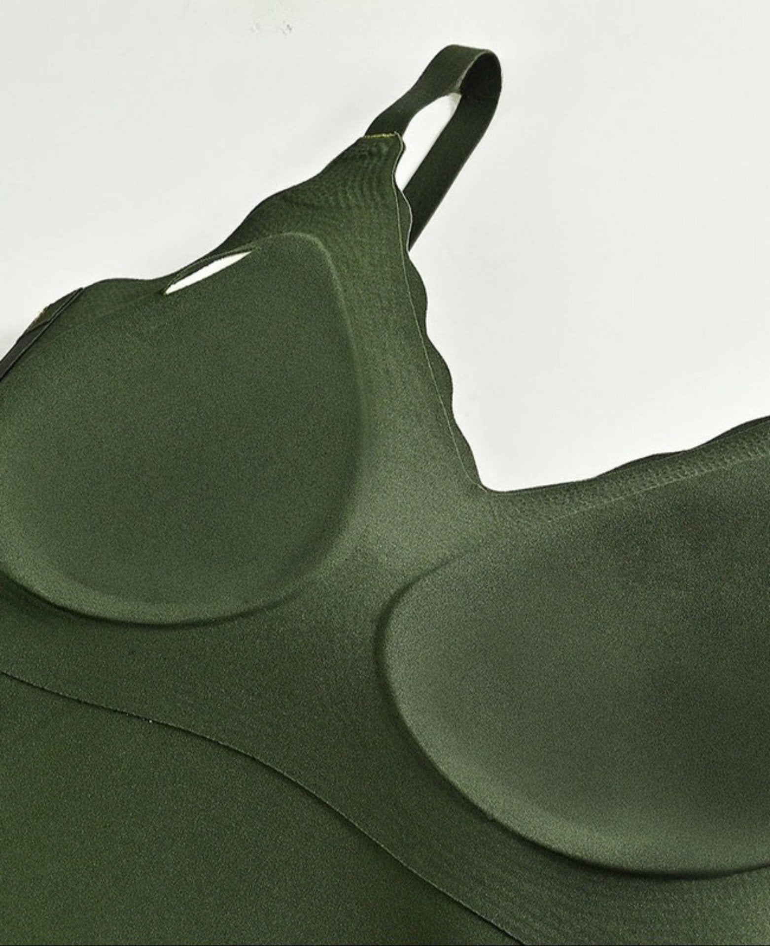 Reinforced bra cup structure with anti-slip lining, ensuring a secure and comfortable fit.
