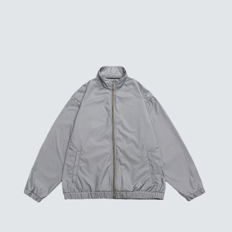Oversized Balloon Sleeve Bomber Jacket