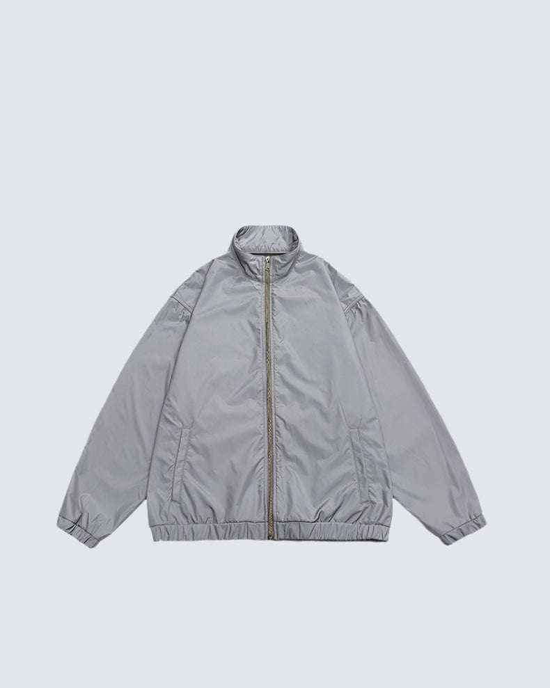 Oversized Balloon Sleeve Bomber Jacket