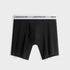 Black boxer briefs with "UNDERWEAR" waistband, showcasing a modern, comfortable cut