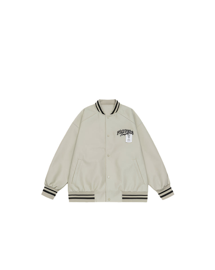 Minimalist Varsity Letterman Bomber Jacket
