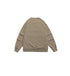 Flat-lay of the back of the beige sweatshirt, showcasing its minimalist style and easy-to-match design