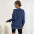 Back view of navy oversized East Coast sweatshirt showing relaxed fit
