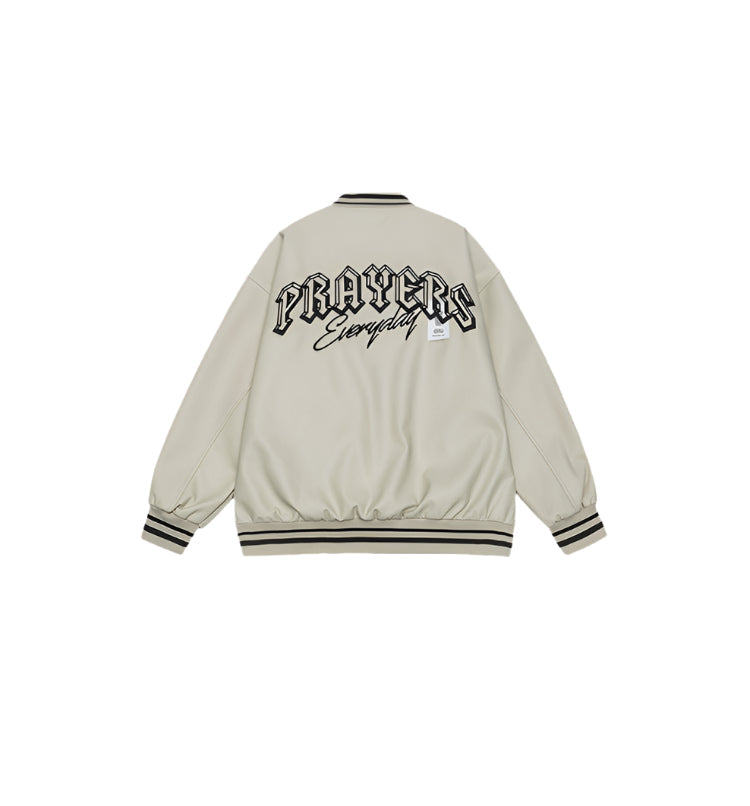 Minimalist Varsity Letterman Bomber Jacket