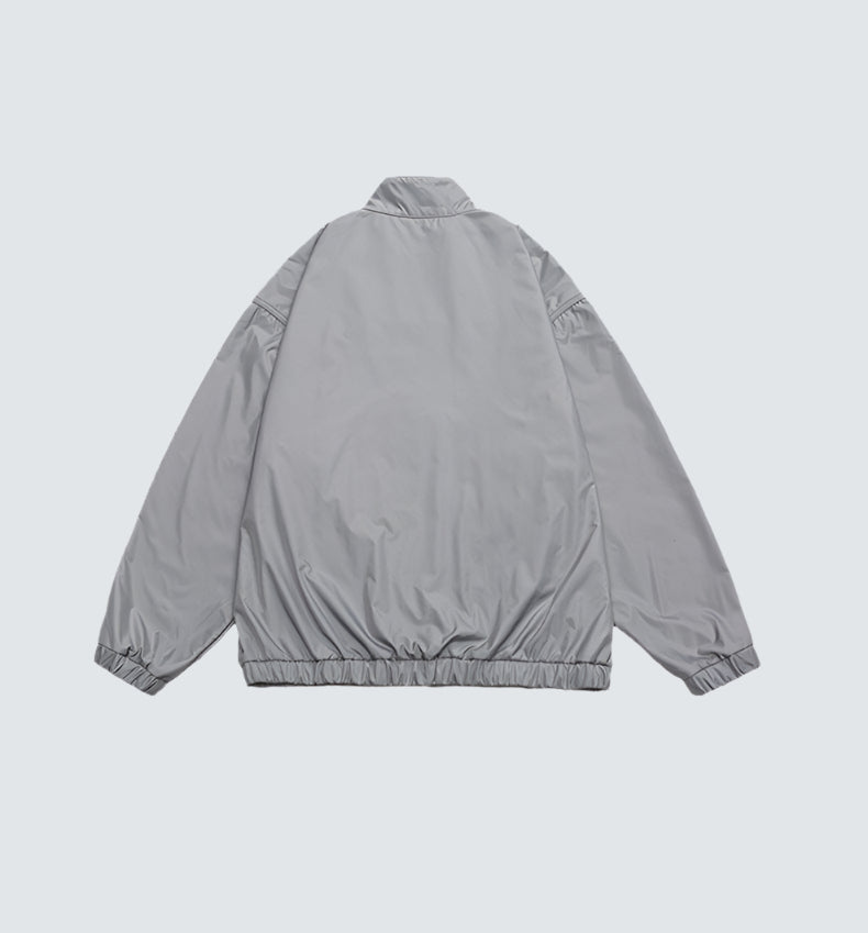 Oversized Balloon Sleeve Bomber Jacket