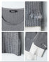 Design detail shots showing: 1. Nariele brand label and neckline construction 2. Logo embroidery on sleeve 3. Ribbed knit texture 4. White contrast cuff detail.