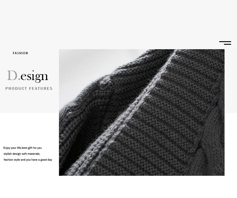Close-up detail of gray cable knit texture showing intricate stitch pattern and quality wool blend material