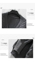 Product feature image showing detailed stitching and ribbed collar of gray cable knit cardigan with design elements