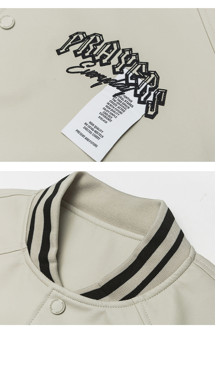 Minimalist Varsity Letterman Bomber Jacket