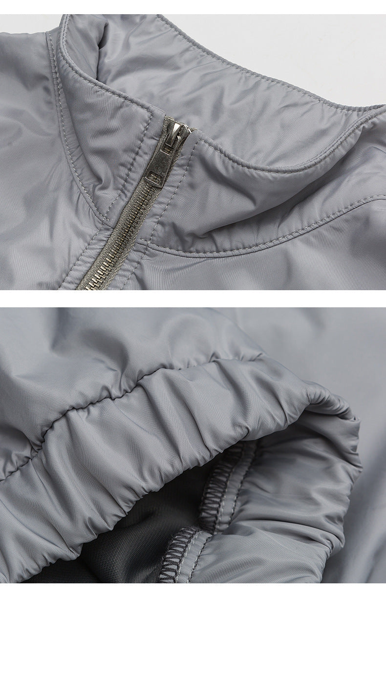 Oversized Balloon Sleeve Bomber Jacket