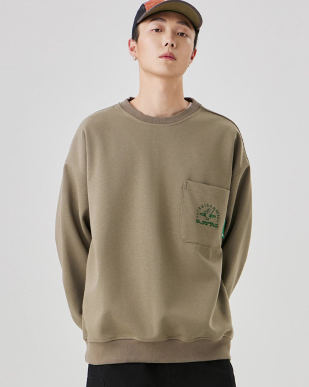 Pocket Logo Cotton Blend Sweatshirt