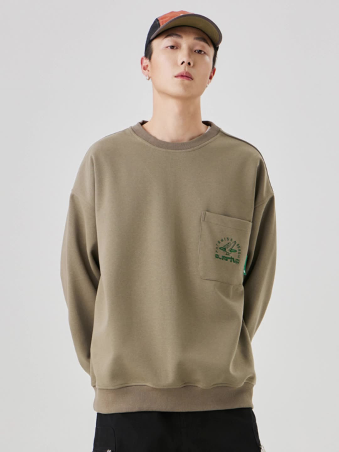 Pocket Logo Cotton Blend Sweatshirt