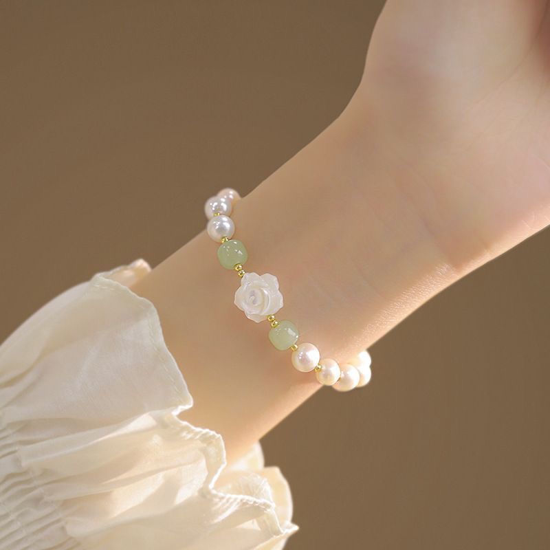 Pearl & Jade Rose Garden Bracelet