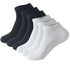Black and white ankle socks pack – A set of six ribbed ankle socks in black and white, neatly arranged to display the colors and design