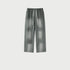 Dark gray wide-leg sweatpants with white drawstring and comfortable elastic waist