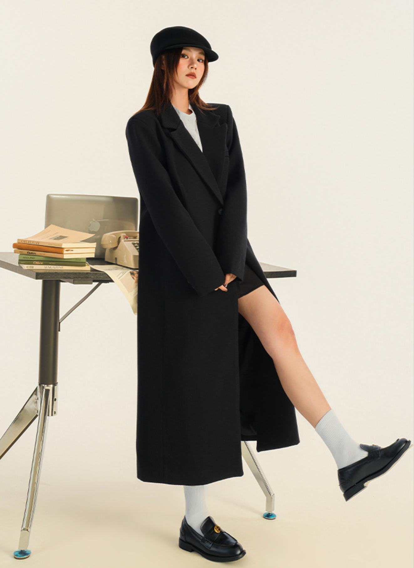 Oversized Longline Single-Button Coat