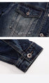 Close-up details of jacket pocket and cuff showing metal button construction