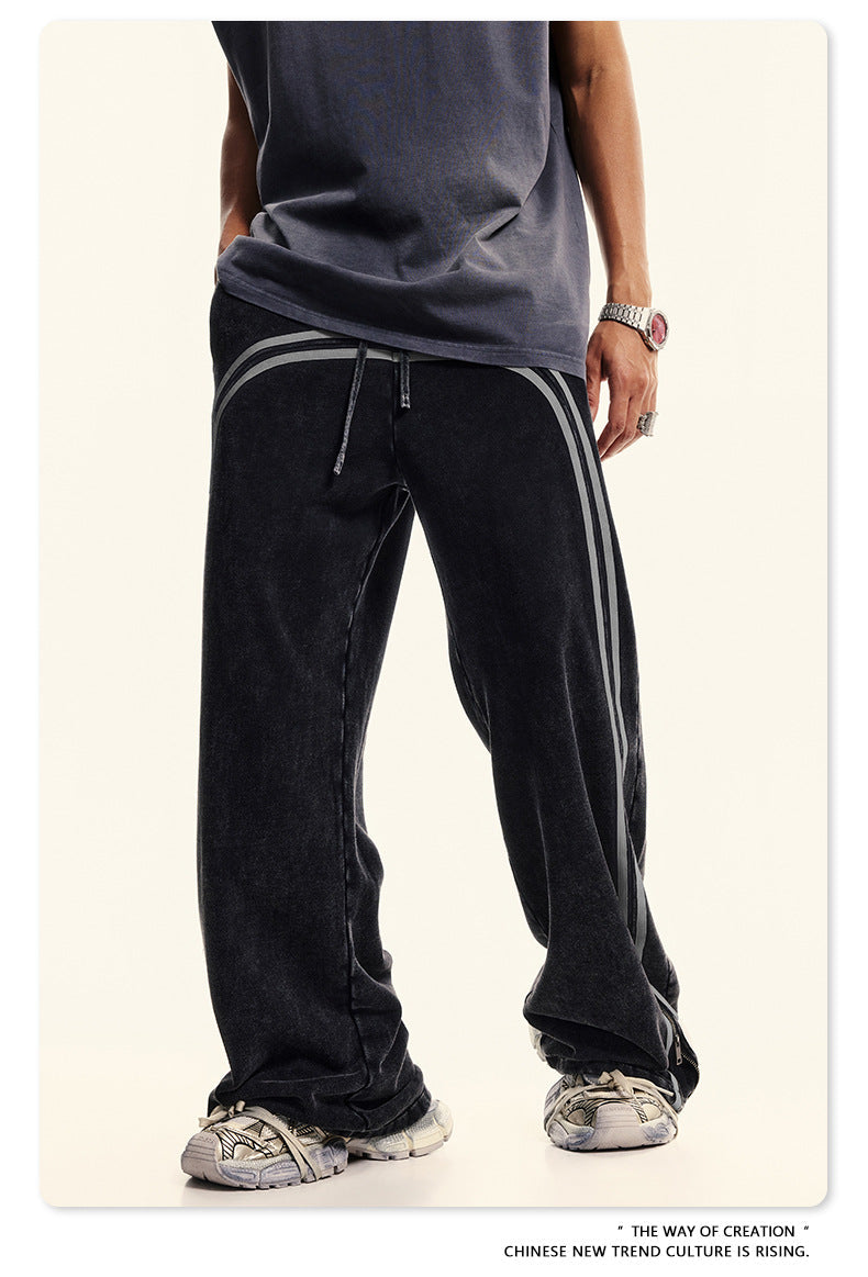 Men's Side-Stripe Track Pants | Premium Loose-Fit Series