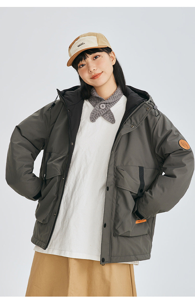 Patch Badge Down Puffer Coat