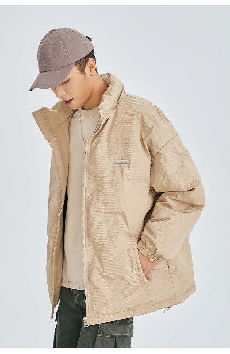 Minimal Stand Collar Down Puffer Jacket