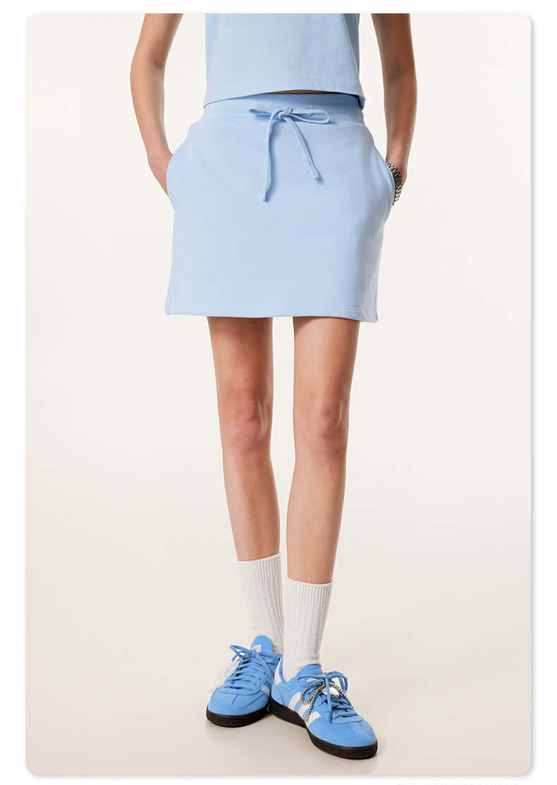 Baby blue drawstring skirt