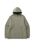 A sage green oversized hoodie with raglan sleeves and a front pocket displayed flat against a white background