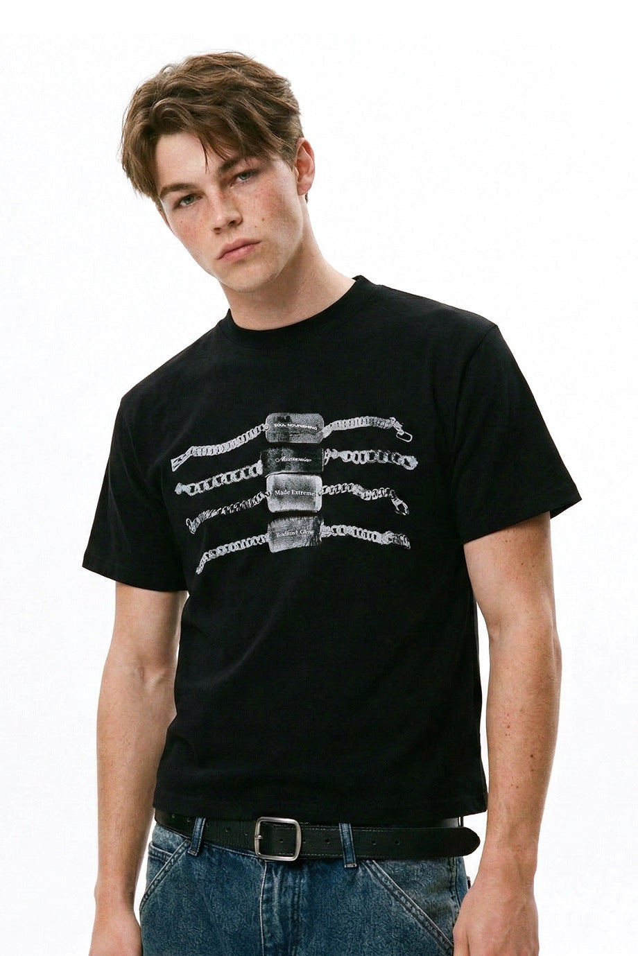 Chain Graphic T-Shirt Relaxed Fit Streetwear Tee
