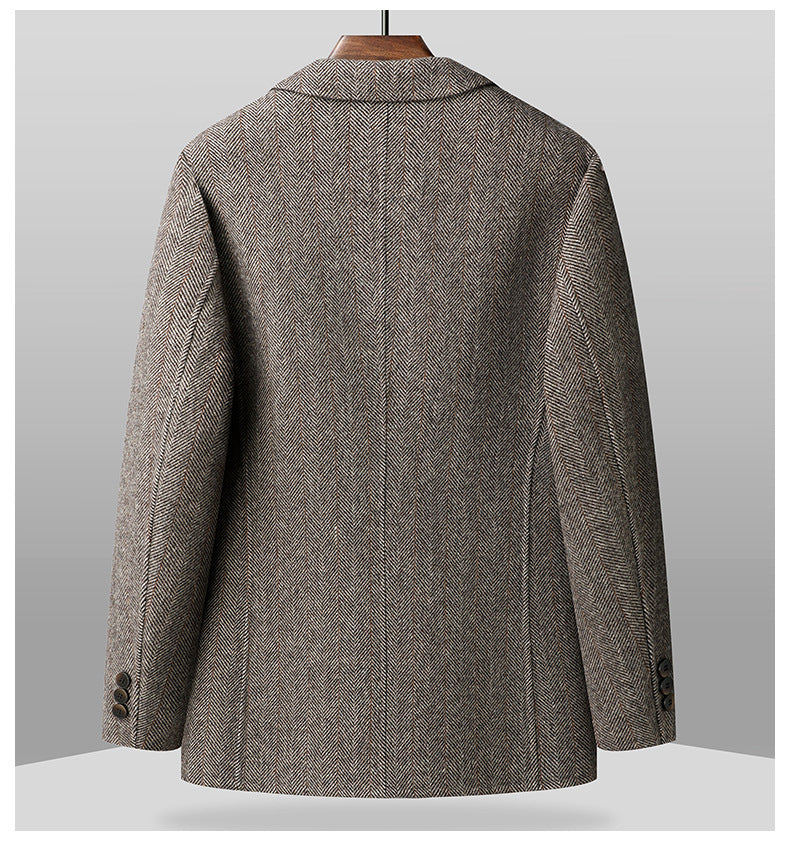 Blazer de lana con relleno de plumas para hombre | Chaqueta de negocios de invierno