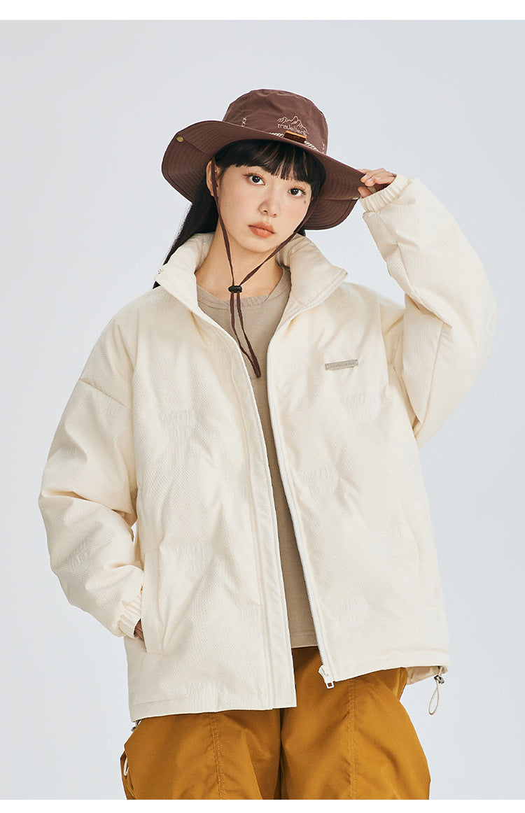 Minimal Stand Collar Down Puffer Jacket