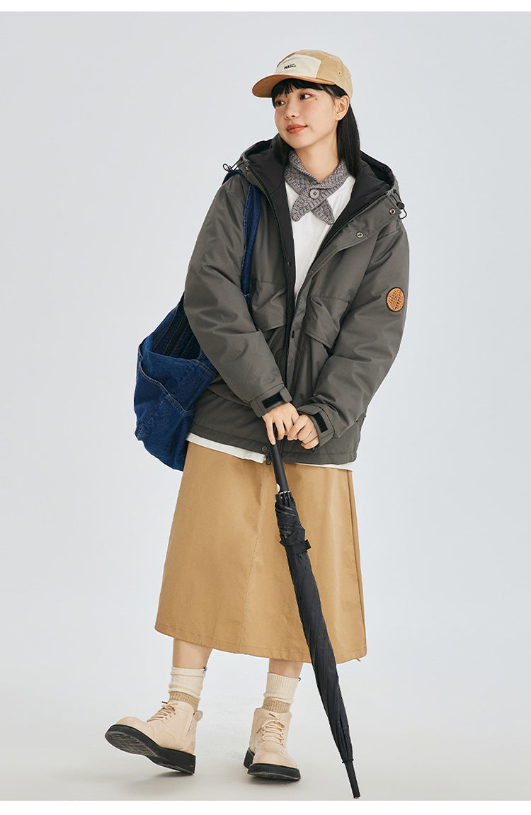 Patch Badge Down Puffer Coat
