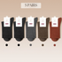 Five-pack ribbed socks in dark neutrals - black, charcoal, brown, and rust with matching color dots